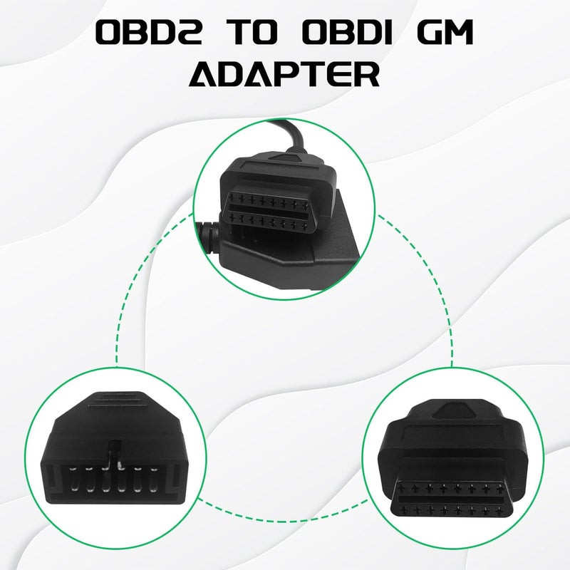Hirificing OBD1 Scanner, OBD1 to OBD2 GM Adapter, OBD 1 Scanner Cable Code Reader OBD1 12 Pins to OBD2 OBD II 16 Pins Socket Scan Diagnostic Extension Tool Cable Connector Replacement for GM Popular - Image 5